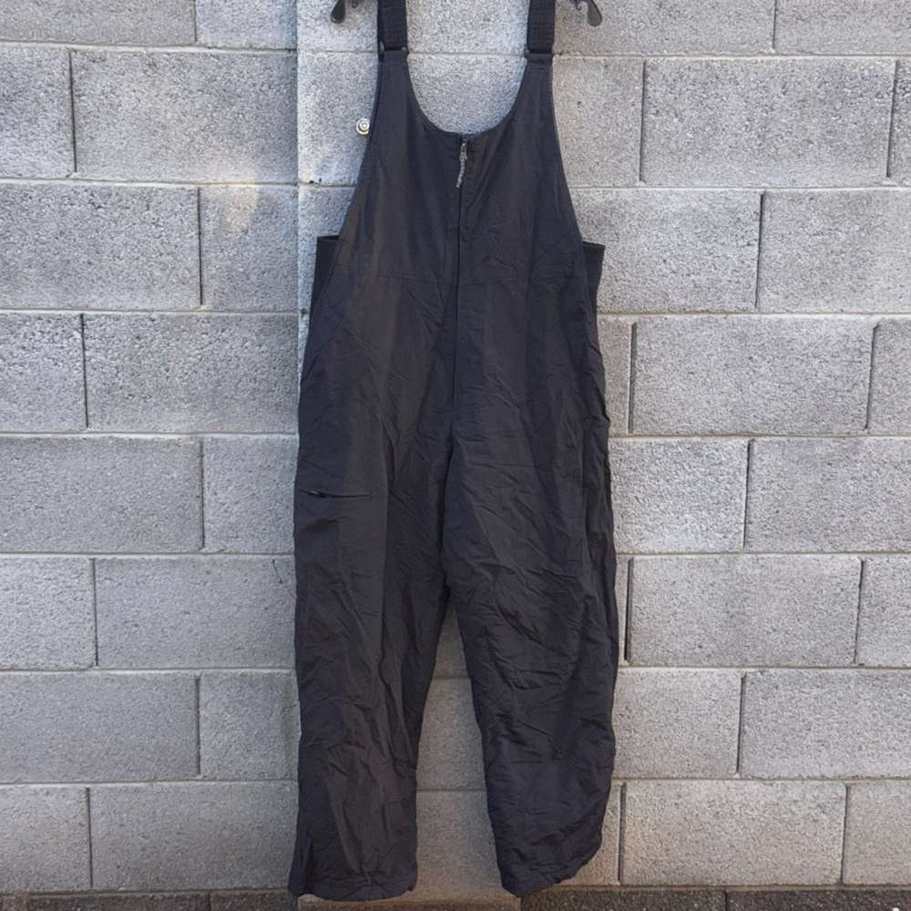 Vintage White Sierra Snow Bib Overalls Ski Snowboard Women's XL Black